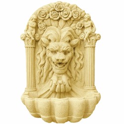 Casa Padrino Baroque Wall Fountain Lion Sand H. 97 cm - Garden Decorative Fountain Casa Padrino Baroque Wall Fountain Lion Sand H. 97 cm - Garden Decorative Fountain