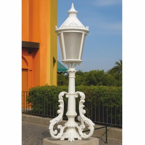 Casa Padrino lampe de piédestal baroque blanc H. 157 cm - Luminaire extérieur de style baroque