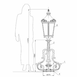 Casa Padrino lampe de piédestal baroque blanc H. 157 cm - Luminaire extérieur de style baroque