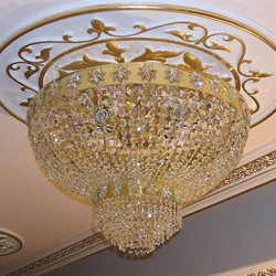 Casa Padrino lampe de couverture baroque de luxe en verre cristal or Ø 80 cm
