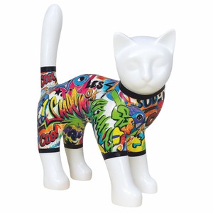 Casa Padrino figura decorativa gatto bianco / colorato 35 x A. 44 cm - Figura decorativa animale