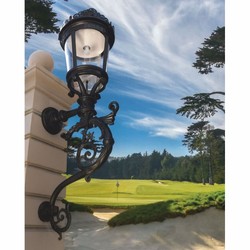 Casa Padrino baroque outdoor wall lamp black H. 237 cm - Huge garden outdoor light