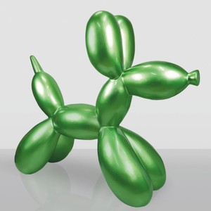 Casa Padrino XXL Decorative Sculpture Balloon Dog Green Metallic 210 cm - Huge Garden Figurine