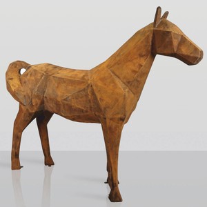 Casa Padrino XXL decorative sculpture horse rust 245 x H. 200 cm - Life size garden figure