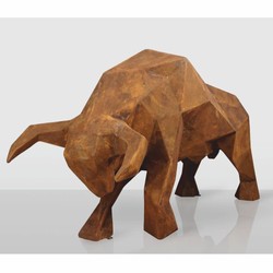 Casa Padrino escultura decorativa XXL toro óxido 220 cm - Figura de jardín abstracta de tamaño natural