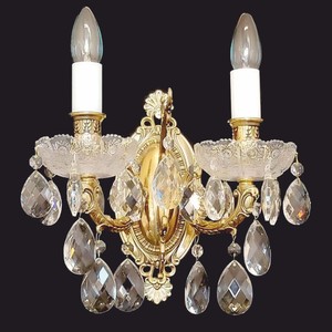 Casa Padrino lámpara de pared doble barroco de lujo de cristal oro Al. 28 cm