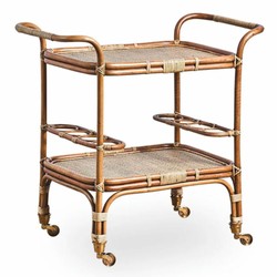 Luxus Trolley Servierwagen Braun Naturfarben