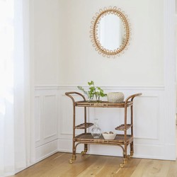 Luxus Trolley Servierwagen Braun Naturfarben