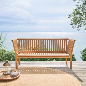 Casa Padrino banco de jardín de teca de lujo marrón 180 cm - Muebles de jardín de teca