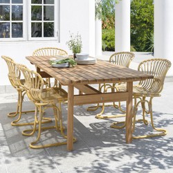 Casa Padrino tavolo da giardino di lusso marrone 205 cm - Tavolo da pranzo da giardino - Mobili da giardino