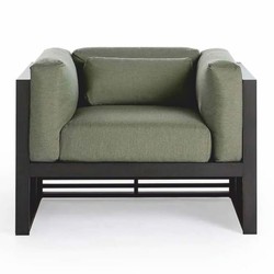 Casa Padrino poltrona da giardino di lusso verde / nero 100 cm - Mobili per hotel e giardino