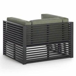 Casa Padrino poltrona da giardino di lusso verde / nero 100 cm - Mobili per hotel e giardino