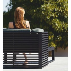 Casa Padrino poltrona da giardino di lusso verde / nero 100 cm - Mobili per hotel e giardino