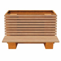 Parkbank Stadtbank Gartenbank mit Pflanzkübel