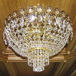 Casa Padrino lampe de couverture baroque de luxe en verre cristal or Ø 45 cm - Éclairage baroque
