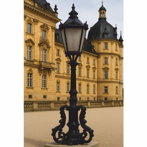 Casa Padrino lampe de piédestal baroque noir H. 157 cm - Luminaire extérieur de style baroque