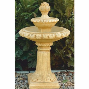 Casa Padrino Fuente Barroco Beige Ø 51 x Al. 91 cm - Fuente Decorativa para Jardín