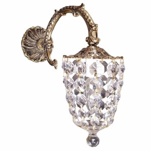 Casa Padrino lámpara de pared barroco de lujo de cristal latón antiguo Al. 31 cm
