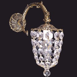 Casa Padrino Luxury Baroque Crystal Glass Wall Light Antique Brass H. 31 cm