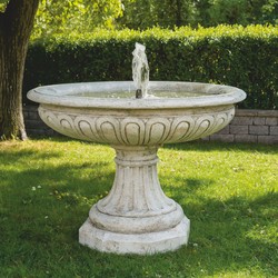 Runder Barock Springbrunnen Gartenbrunnen Weiß
