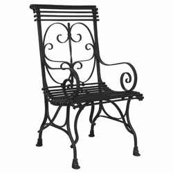 Casa Padrino Art Nouveau Wrought Iron Garden Chair Set of 4 Black - Garden Furniture