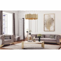Casa Padrino poltrona Art Deco di lusso grigio / oro - Mobile per soggiorno e hotel
