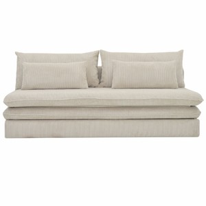 Casa Padrino divano letto beige chiaro 190 cm - Divano per soggiorno pieghevole