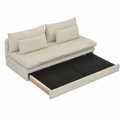 Casa Padrino canapé-lit beige clair 190 cm - Canapé de salon pliable