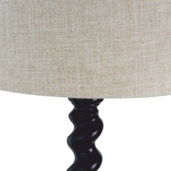 Runde Luxus Tischleuchte Schreibtischleuchte Schwarz Beige