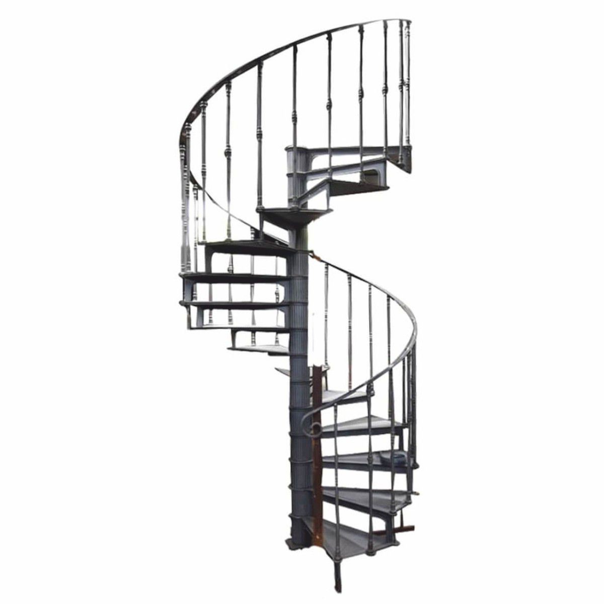 Rustikale Gusseisen Wendeltreppe Spiraltreppe mit Geländer Grau Rustikale Gusseisen Wendeltreppe Spiraltreppe mit Geländer Grau