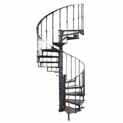 Rustikale Gusseisen Wendeltreppe Spiraltreppe mit Geländer Grau