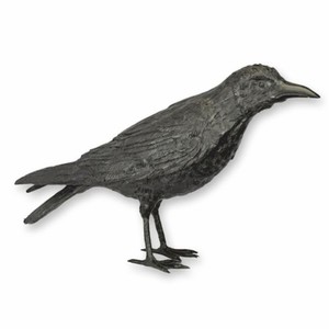 Luxus Deko Bronze Skulptur Figur Vogel Rabe Schwarz
