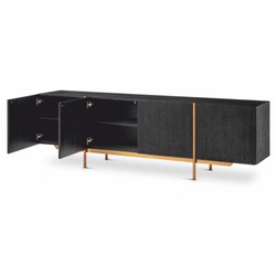 Casa Padrino buffet de luxe noir-gris / laiton 225,5 cm - Meubles de luxe