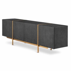 Casa Padrino buffet de luxe noir-gris / laiton 225,5 cm - Meubles de luxe
