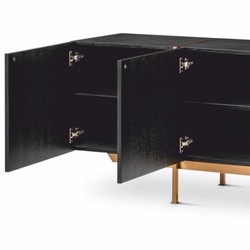 Casa Padrino buffet de luxe noir-gris / laiton 225,5 cm - Meubles de luxe
