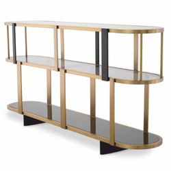 Casa Padrino console de luxe laiton / noir / gris 180 cm - Mobilier hôtelier de luxe