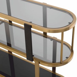Casa Padrino console de luxe laiton / noir / gris 180 cm - Mobilier hôtelier de luxe
