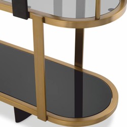 Casa Padrino console de luxe laiton / noir / gris 180 cm - Mobilier hôtelier de luxe