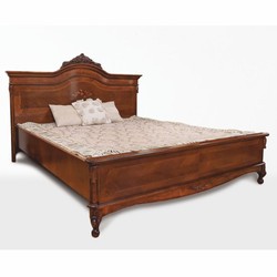 Casa Padrino lit double baroque de luxe marron foncé - Meubles de chambre baroque