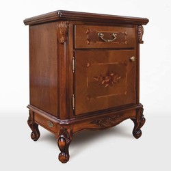 Luxus Barock Nachtkommode Nachttisch mit Schublade und Tür Dunkelbraun