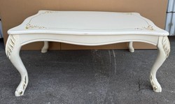 Casa Padrino Tavolino da salotto barocco di lusso in crema e oro, 104 x 73 x 46 cm, tavolino artigianale in stile barocco