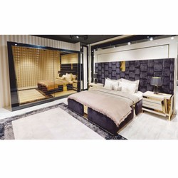 Casa Padrino Luxury Bedroom Wardrobe with 2 Sliding Doors Black / Gold 280 x H. 230 cm