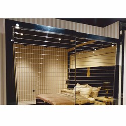 Casa Padrino Luxury Bedroom Wardrobe with 2 Sliding Doors Black / Gold 280 x H. 230 cm