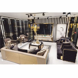 Casa Padrino Luxus Couchtisch Creme / Schwarz / Gold 115 cm - Hotel & Wohnzimmer Möbel