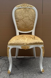 Casa Padrino Luxury Baroque Dining Chair Gold / White / Gold H. 108 cm - Handcrafted Statement Furniture