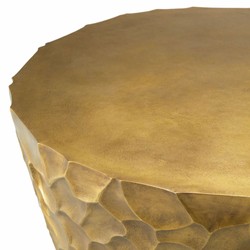 Casa Padrino table basse de luxe en aluminium laiton vintage Ø 101 cm - Meuble de salon