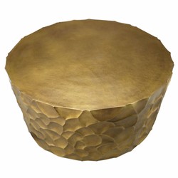 Casa Padrino table basse de luxe en aluminium laiton vintage Ø 101 cm - Meuble de salon