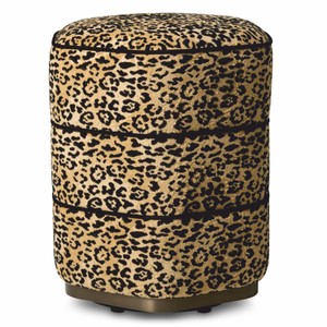 Luxus Hocker Sitzhocker Leopard Bronze