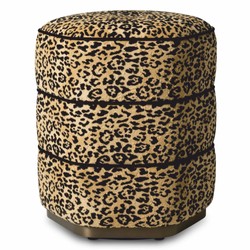 Casa Padrino sgabello di lusso leopardo / bronzo A. 54 cm - Mobili per hotel di lusso