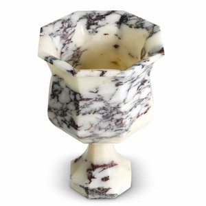 Casa Padrino Luxus Barock Marmor Vase Weiß H. 35,5 cm - Barock Deko Accessoires